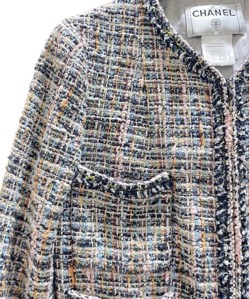 CHANEL（シャネル）CHANEL (シャネル) ツイードジップアップジャケット マルチカラー サイズ:34の古着・服飾アイテム