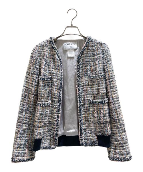 CHANEL（シャネル）CHANEL (シャネル) ツイードジップアップジャケット マルチカラー サイズ:34の古着・服飾アイテム