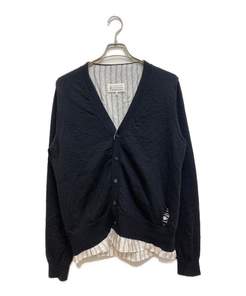 Maison Margiela（メゾンマルジェラ）Maison Margiela (メゾンマルジェラ) 21ss  ダメージ加工レイヤードカーディガン ブラック サイズ:Sの古着・服飾アイテム