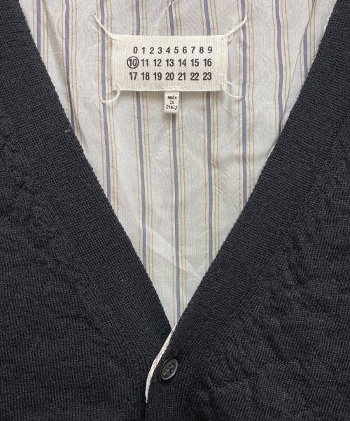 Maison Margiela（メゾンマルジェラ）Maison Margiela (メゾンマルジェラ) 21ss  ダメージ加工レイヤードカーディガン ブラック サイズ:Sの古着・服飾アイテム