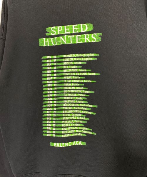 BALENCIAGA（バレンシアガ）BALENCIAGA (バレンシアガ) SPEED HUNTERSプリントパーカー ブラック サイズ:Mの古着・服飾アイテム