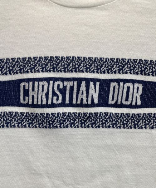 Christian Dior（クリスチャン ディオール）Christian Dior (クリスチャン ディオール) フロントロゴTシャツ ホワイト×ネイビー サイズ:Sの古着・服飾アイテム