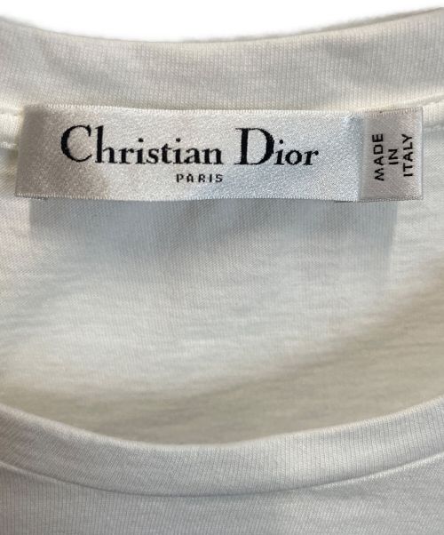 Christian Dior（クリスチャン ディオール）Christian Dior (クリスチャン ディオール) フロントロゴTシャツ ホワイト×ネイビー サイズ:Sの古着・服飾アイテム