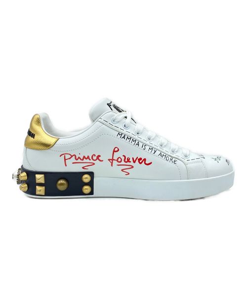 DOLCE & GABBANA（ドルチェ＆ガッバーナ）DOLCE & GABBANA (ドルチェ＆ガッバーナ) 装飾スニーカー ホワイト サイズ:7 1/2の古着・服飾アイテム