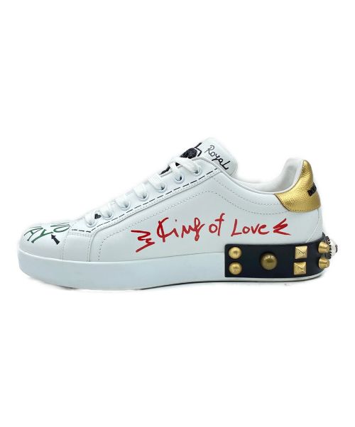 DOLCE & GABBANA（ドルチェ＆ガッバーナ）DOLCE & GABBANA (ドルチェ＆ガッバーナ) 装飾スニーカー ホワイト サイズ:7 1/2の古着・服飾アイテム