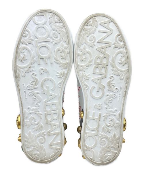 DOLCE & GABBANA（ドルチェ＆ガッバーナ）DOLCE & GABBANA (ドルチェ＆ガッバーナ) 装飾スニーカー ホワイト サイズ:7 1/2の古着・服飾アイテム
