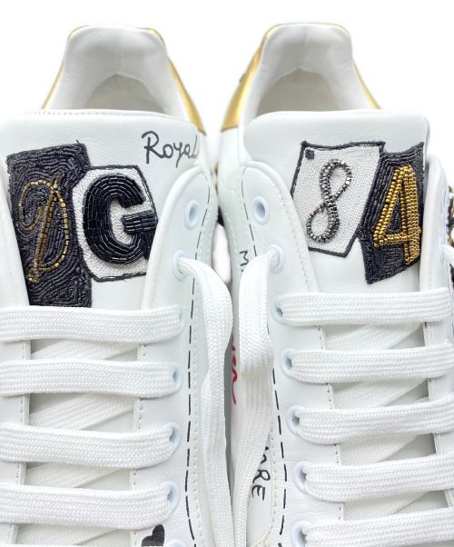 DOLCE & GABBANA（ドルチェ＆ガッバーナ）DOLCE & GABBANA (ドルチェ＆ガッバーナ) 装飾スニーカー ホワイト サイズ:7 1/2の古着・服飾アイテム