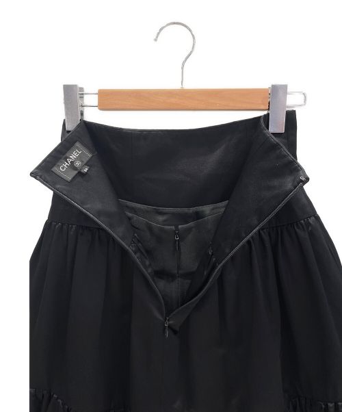 CHANEL（シャネル）CHANEL (シャネル) ギャザースカート ブラック サイズ:34の古着・服飾アイテム
