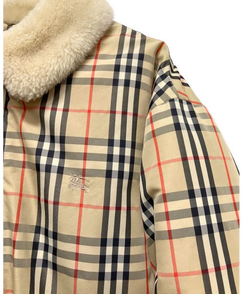 SUPREME（シュプリーム）SUPREME (シュプリーム) BURBERRY (バーバリー) Shearling Collar Down Puffer Jacket ベージュ サイズ:XLの古着・服飾アイテム