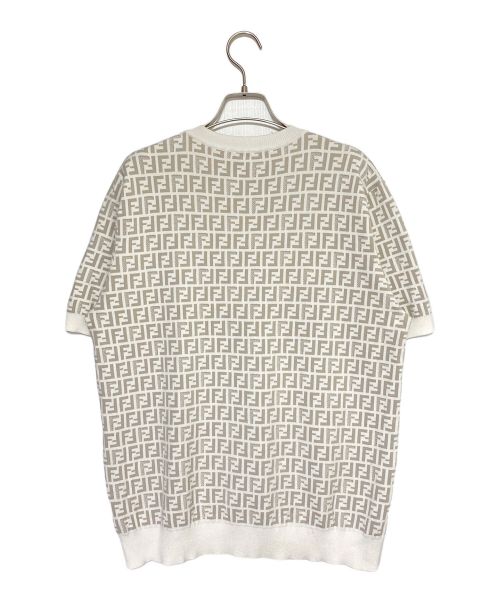 FENDI（フェンディ）FENDI (フェンディ) ズッカ柄半袖ニット ホワイト サイズ:52の古着・服飾アイテム