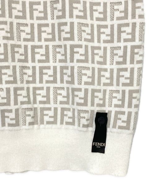 FENDI（フェンディ）FENDI (フェンディ) ズッカ柄半袖ニット ホワイト サイズ:52の古着・服飾アイテム