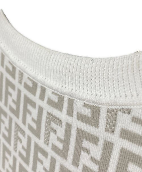 FENDI（フェンディ）FENDI (フェンディ) ズッカ柄半袖ニット ホワイト サイズ:52の古着・服飾アイテム