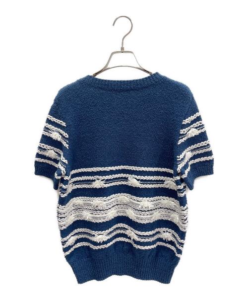 CHANEL（シャネル）CHANEL (シャネル) Cotton Short Sleeve Knit ブルー サイズ:38の古着・服飾アイテム