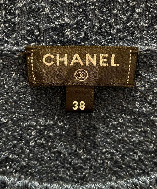 CHANEL（シャネル）CHANEL (シャネル) Cotton Short Sleeve Knit ブルー サイズ:38の古着・服飾アイテム