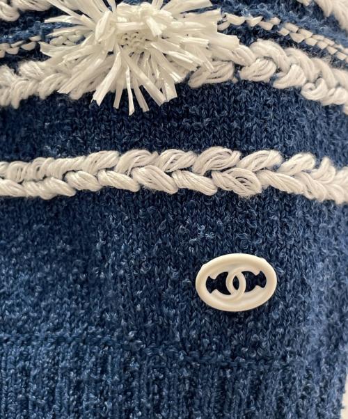 CHANEL（シャネル）CHANEL (シャネル) Cotton Short Sleeve Knit ブルー サイズ:38の古着・服飾アイテム