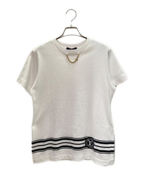 LOUIS VUITTON（ルイ ヴィトン）LOUIS VUITTON (ルイ ヴィトン) ロゴ チェーン 半袖Tシャツ ホワイト サイズ:XSの古着・服飾アイテム