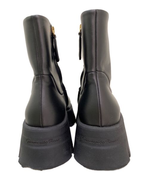 Gianvito Rossi（ジャンヴィト ロッシ）Gianvito Rossi (ジャンヴィト・ロッシ) MONTEY VITELLO GLOVE ブーツ ブラック サイズ:37の古着・服飾アイテム