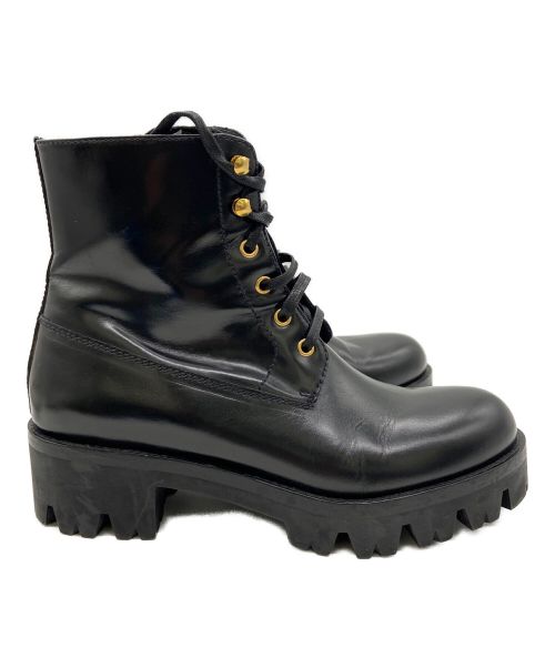 PRADA（プラダ）PRADA (プラダ) レースアップブーツ ブラック サイズ:36の古着・服飾アイテム