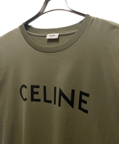 CELINE（セリーヌ）CELINE (セリーヌ) コットン ジャージー ルーズ Tシャツ  カーキ サイズ:Mの古着・服飾アイテム