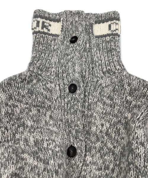 Christian Dior（クリスチャン ディオール）Christian Dior (クリスチャン ディオール) ネックロゴニットカーディガン グレー サイズ:36の古着・服飾アイテム
