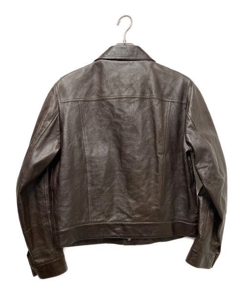 CELINE（セリーヌ）CELINE (セリーヌ) ラムスキントラッカーレザージャケット ブラウン サイズ:52の古着・服飾アイテム