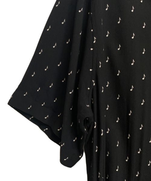 CELINE（セリーヌ）CELINE (セリーヌ) ミュージックノートプリントハワイアン半袖シャツ ブラック サイズ:39の古着・服飾アイテム