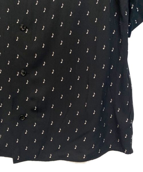 CELINE（セリーヌ）CELINE (セリーヌ) ミュージックノートプリントハワイアン半袖シャツ ブラック サイズ:39の古着・服飾アイテム