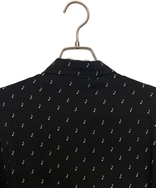 CELINE（セリーヌ）CELINE (セリーヌ) ミュージックノートプリントハワイアン半袖シャツ ブラック サイズ:39の古着・服飾アイテム