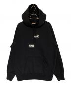 SUPREME×COMME des GARCONS SHIRTシュプリーム×コムデギャルソンシャツ）の古着「Split Box Logo Hooded Sweatshirt」｜ブラック