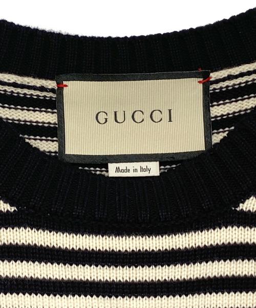 GUCCI（グッチ）GUCCI (グッチ) GGストライプジャガードボーダセーター ベージュ サイズ:XLの古着・服飾アイテム