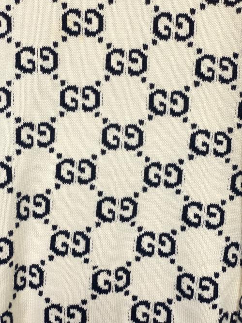 GUCCI（グッチ）GUCCI (グッチ) GGストライプジャガードボーダセーター ベージュ サイズ:XLの古着・服飾アイテム