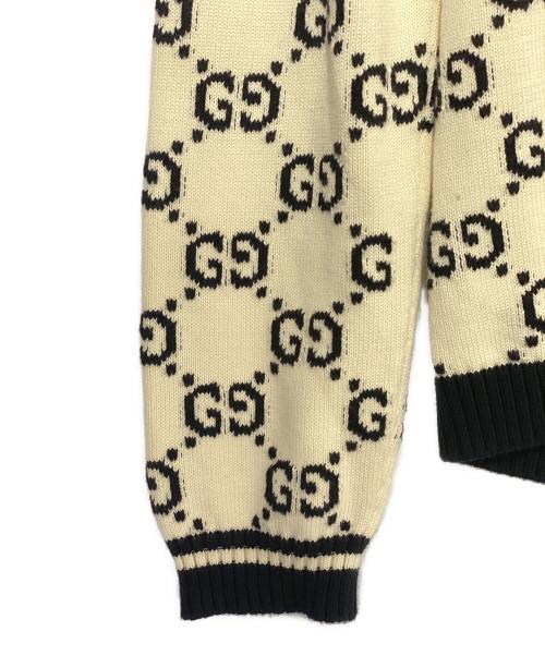GUCCI（グッチ）GUCCI (グッチ) GGストライプジャガードボーダセーター ベージュ サイズ:XLの古着・服飾アイテム