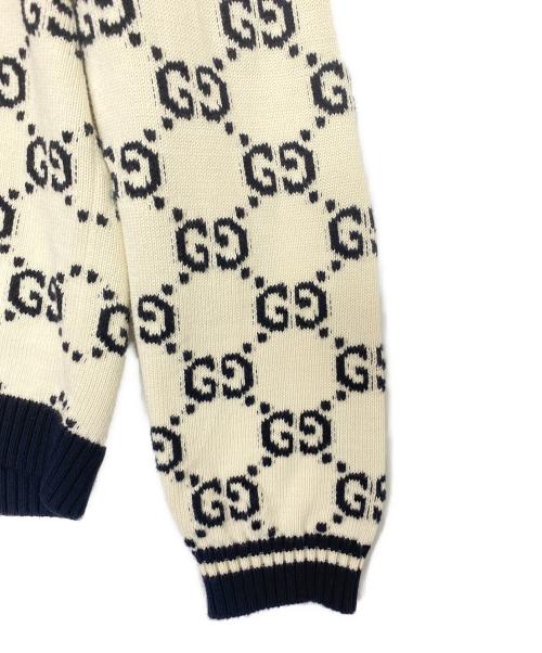 GUCCI（グッチ）GUCCI (グッチ) GGストライプジャガードボーダセーター ベージュ サイズ:XLの古着・服飾アイテム
