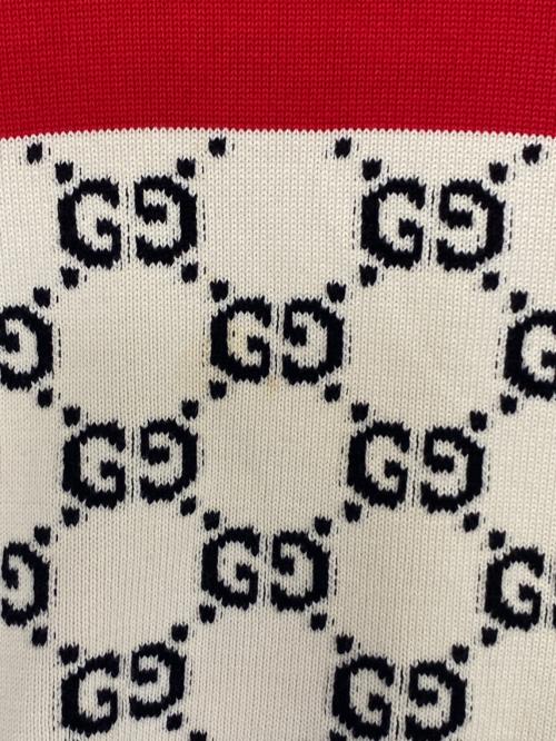 GUCCI（グッチ）GUCCI (グッチ) GGストライプジャガードボーダセーター ベージュ サイズ:XLの古着・服飾アイテム