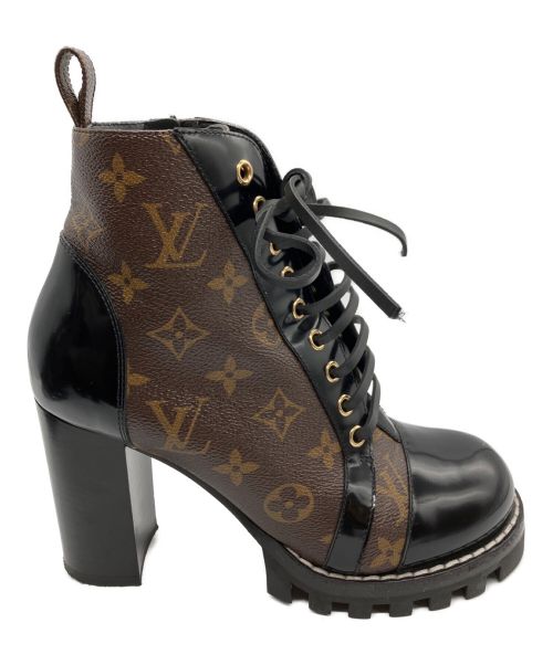 LOUIS VUITTON（ルイ ヴィトン）LOUIS VUITTON (ルイ ヴィトン) モノグラムブーツ ブラウン×ブラック サイズ:38の古着・服飾アイテム