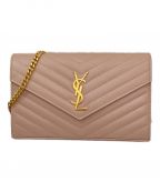 Saint Laurent Parisサンローランパリ）の古着「カサンドラクラシック チェーンウォレット」｜ライトピンク