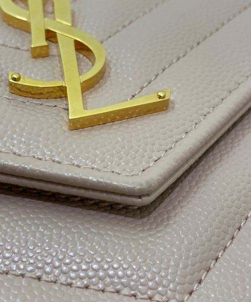 Saint Laurent Paris（サンローランパリ）Saint Laurent Paris (サンローランパリ) カサンドラクラシック チェーンウォレット ライトピンクの古着・服飾アイテム