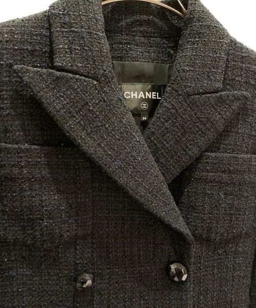 CHANEL（シャネル）CHANEL (シャネル) ツイードコート ネイビー サイズ:34の古着・服飾アイテム