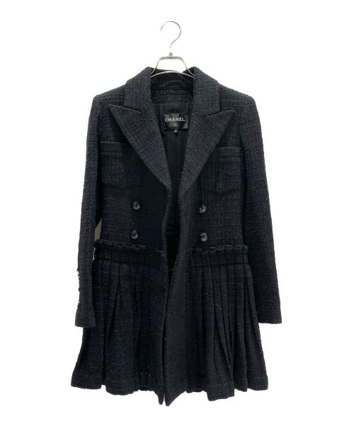 CHANEL（シャネル）CHANEL (シャネル) ツイードコート ネイビー サイズ:34の古着・服飾アイテム