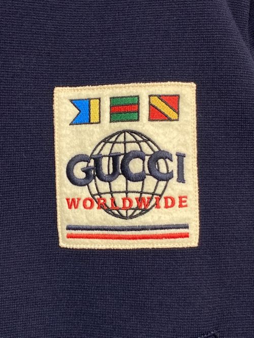 GUCCI（グッチ）GUCCI (グッチ) バーシティジャケット ネイビー サイズ:50の古着・服飾アイテム