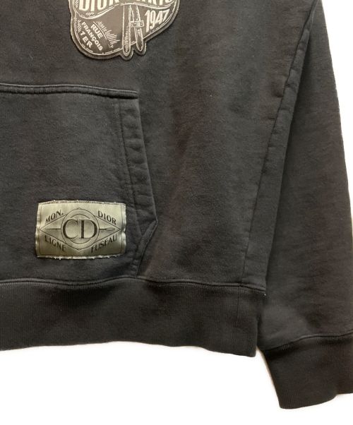 Dior（ディオール）Dior (ディオール) アーカイブパッチプルオーバーフーディ ブラック サイズ:Mの古着・服飾アイテム
