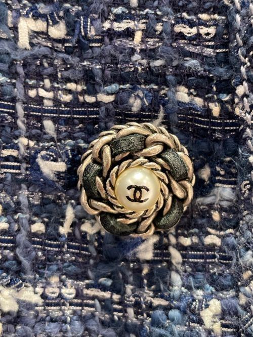 CHANEL（シャネル）CHANEL (シャネル) ツイードジャケット ブルー サイズ:38の古着・服飾アイテム