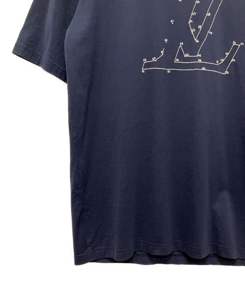 LOUIS VUITTON（ルイ ヴィトン）LOUIS VUITTON (ルイ ヴィトン) LVステッチ エンブロイダリーTシャツ ネイビー サイズ:4Lの古着・服飾アイテム