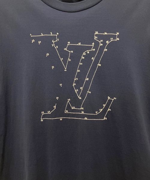 LOUIS VUITTON（ルイ ヴィトン）LOUIS VUITTON (ルイ ヴィトン) LVステッチ エンブロイダリーTシャツ ネイビー サイズ:4Lの古着・服飾アイテム