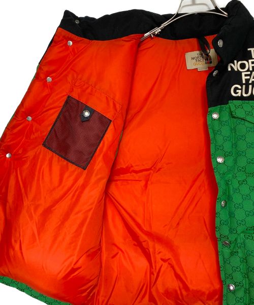 GUCCI（グッチ）GUCCI (グッチ) THE NORTH FACE (ザ ノース フェイス) GGダウンベスト グリーン サイズ:Sの古着・服飾アイテム