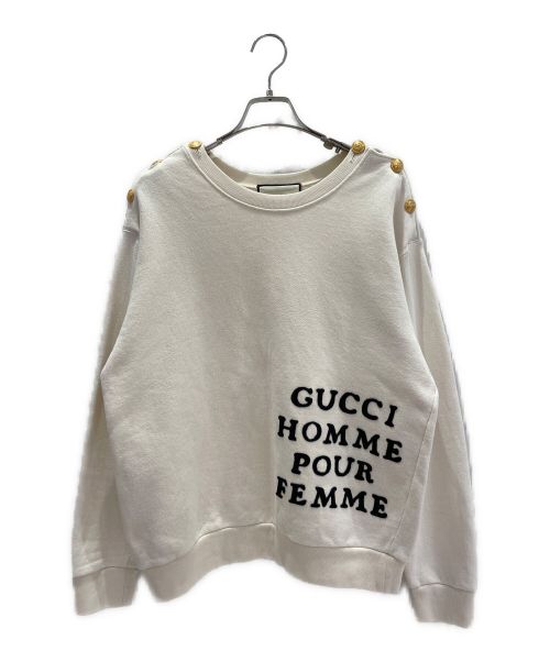 GUCCI（グッチ）GUCCI (グッチ) ショルダーボタンスウェット アイボリー サイズ:Sの古着・服飾アイテム