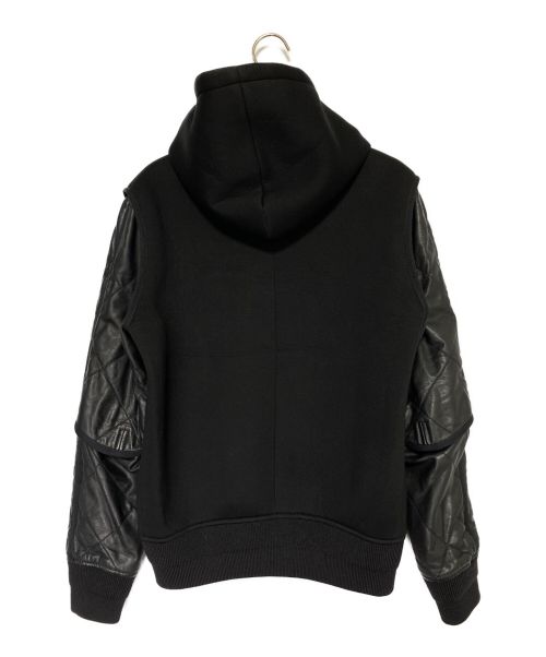GIVENCHY（ジバンシィ）GIVENCHY (ジバンシィ) レザースリーブジップパーカー ブラック サイズ:44の古着・服飾アイテム