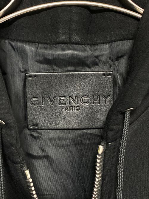 GIVENCHY（ジバンシィ）GIVENCHY (ジバンシィ) レザースリーブジップパーカー ブラック サイズ:44の古着・服飾アイテム