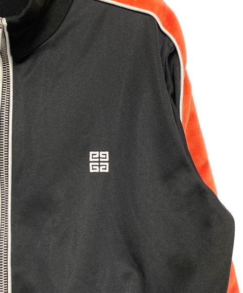 GIVENCHY（ジバンシィ）GIVENCHY (ジバンシィ) ベロアライントラックジャケット ブラック×オレンジ サイズ:XLの古着・服飾アイテム