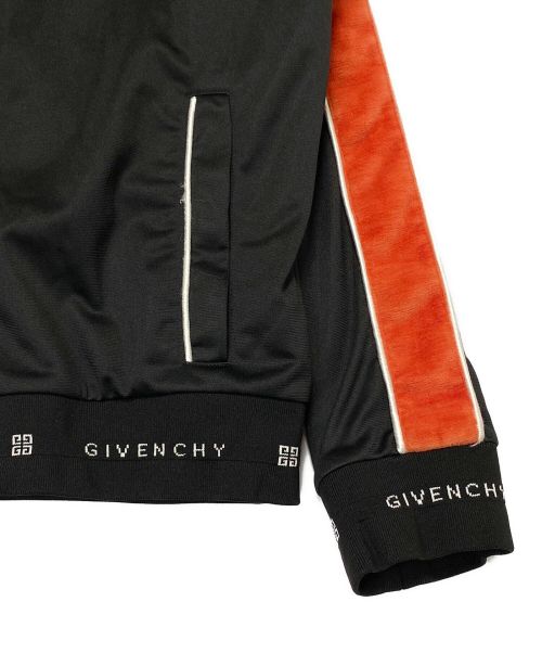 GIVENCHY（ジバンシィ）GIVENCHY (ジバンシィ) ベロアライントラックジャケット ブラック×オレンジ サイズ:XLの古着・服飾アイテム